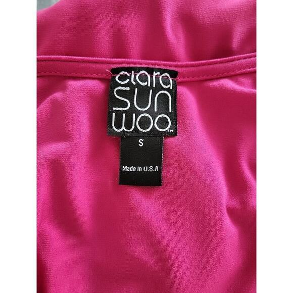 Clara Sunwoo Cold Shoulder Sheath Mini Dress Small Pink V-neck Slinky Stretch - Picture 8 of 9